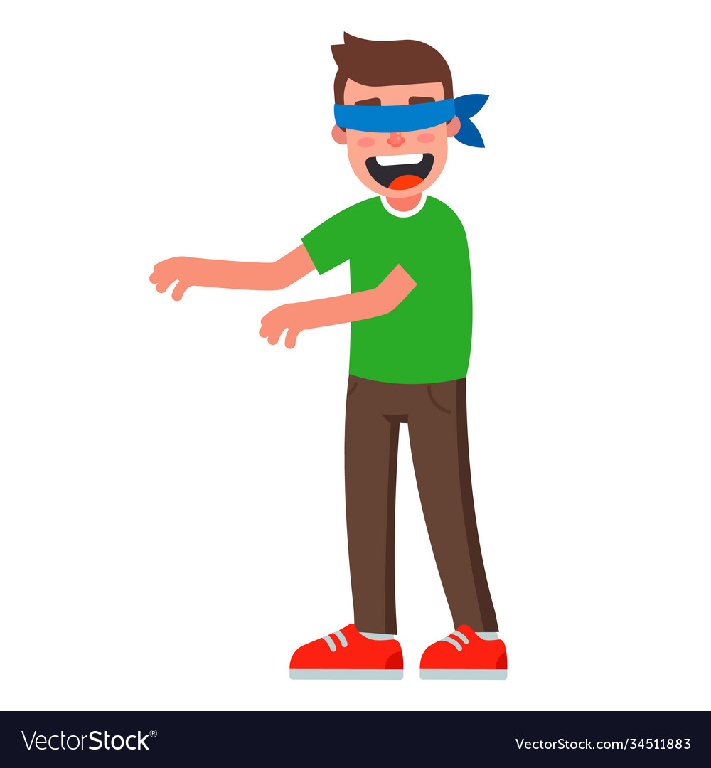 Blindfolded cartoon man Royalty Free Vector Image