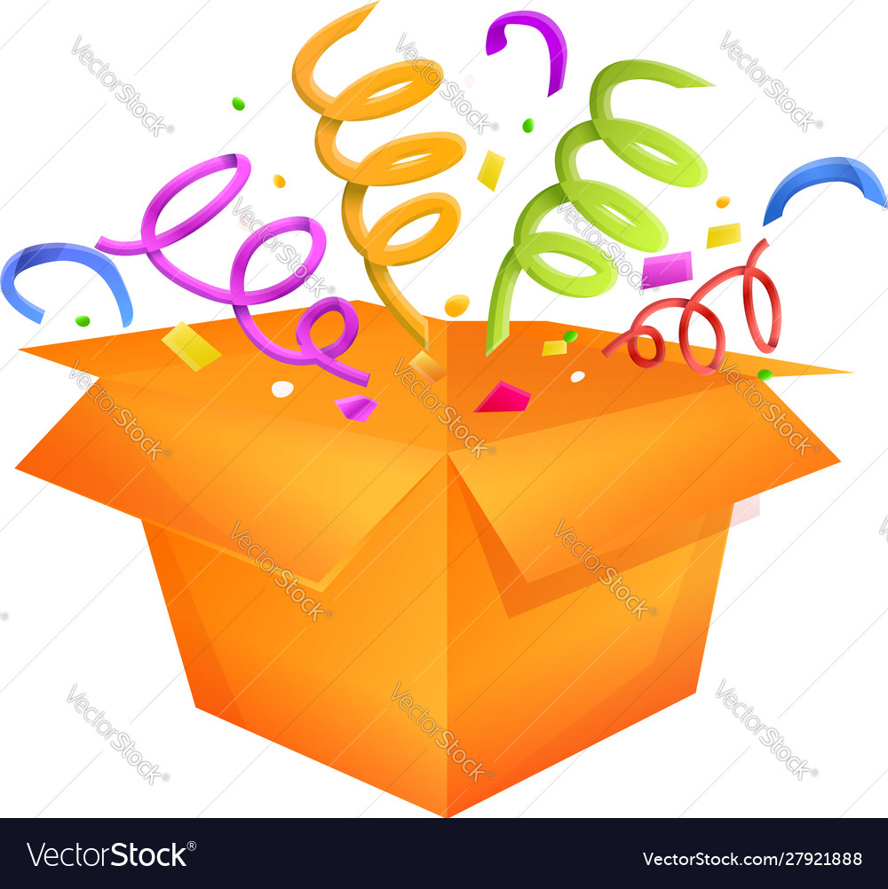 Birthday gift box icon cartoon style Royalty Free Vector