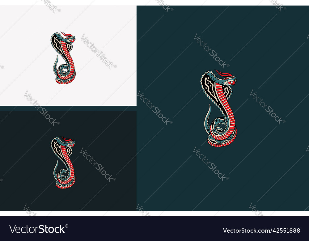 King cobra flat design Royalty Free Vector Image