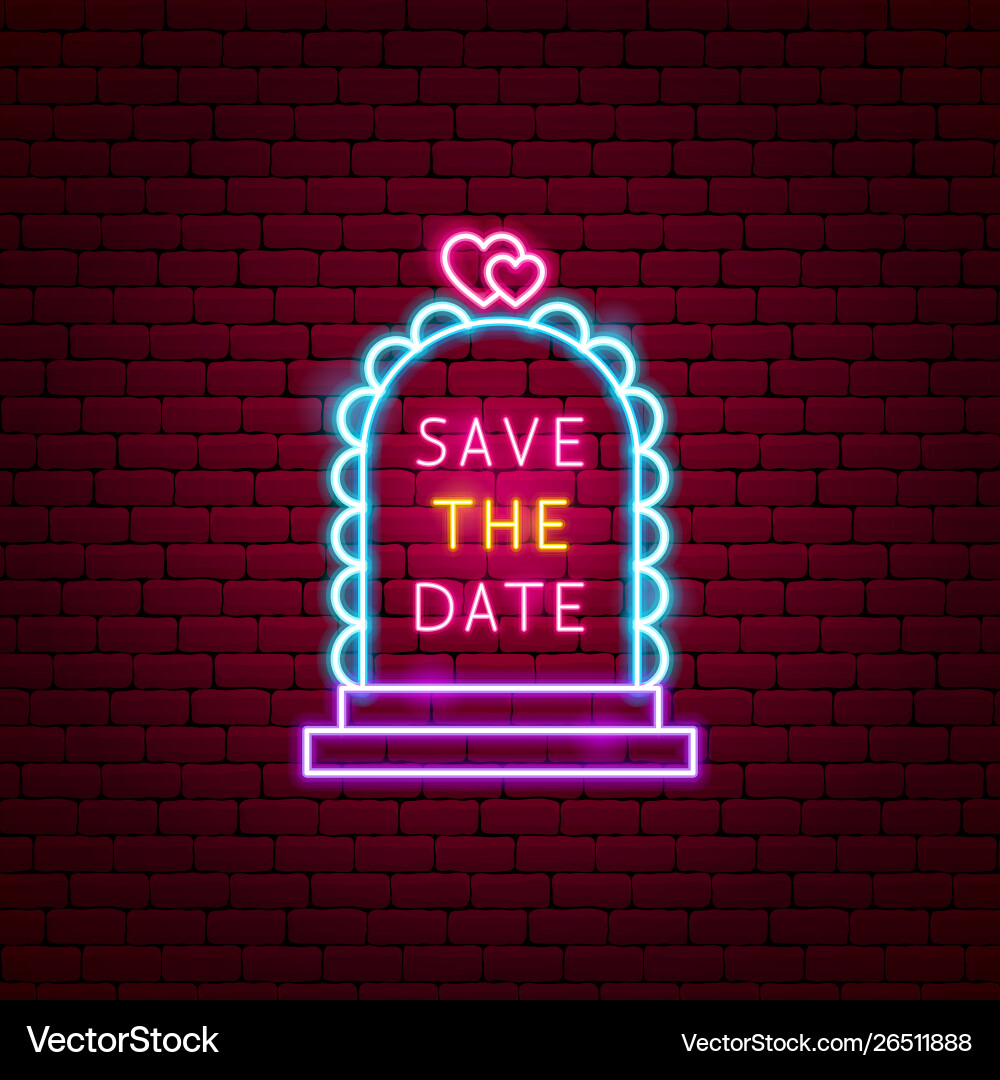 save the date neon