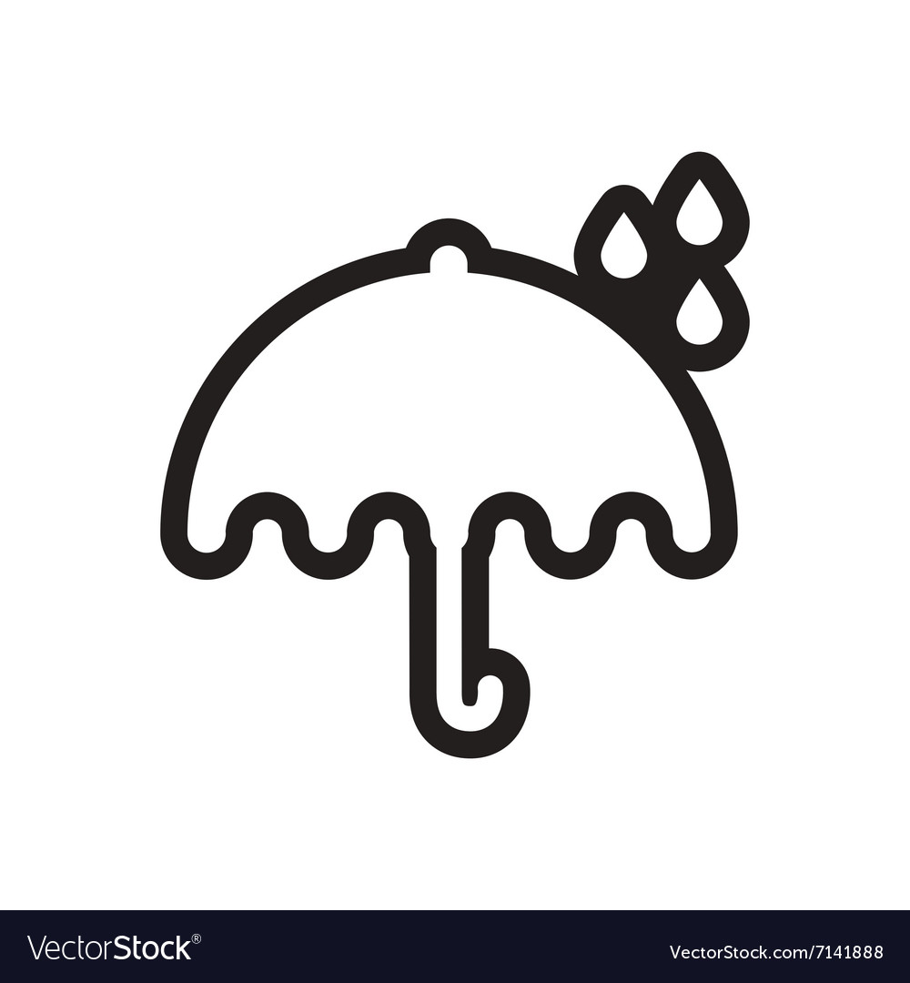 Stylish black and white icon rain umbrella Vector Image