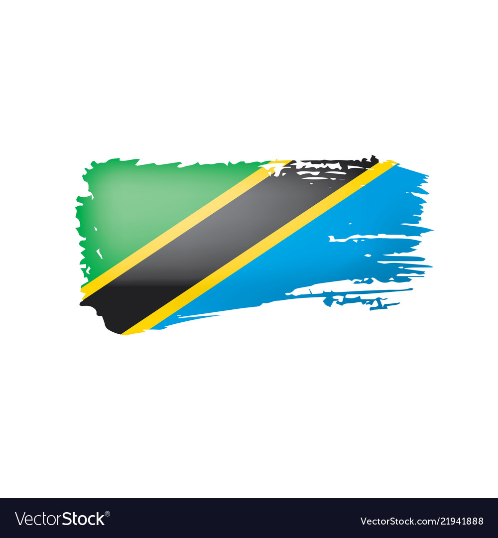 Tanzania flag on a white Royalty Free Vector Image