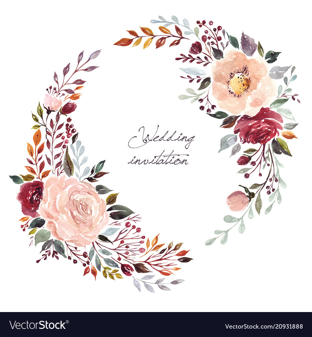 Download Wedding floral wreath Royalty Free Vector Image