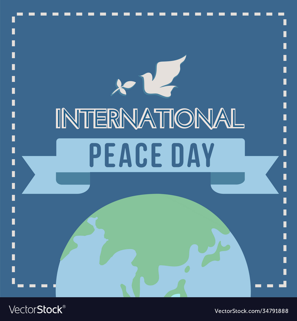 World peace day greeting card diverse people Vector Image