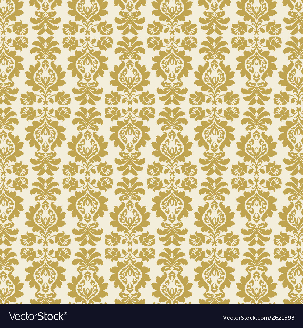 Gold damask Royalty Free Vector Image VectorStock
