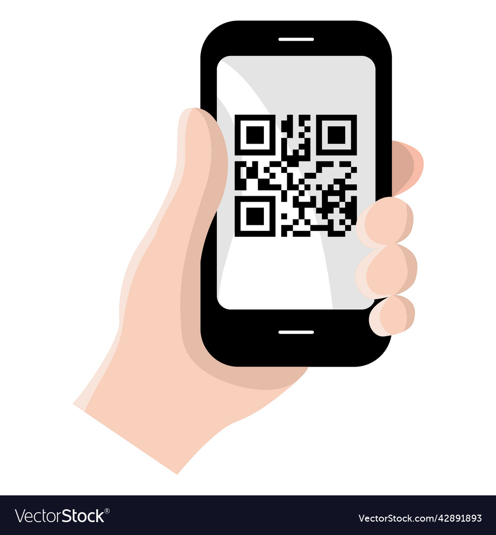 Qr code on smartphone high quality Royalty Free Vector Image