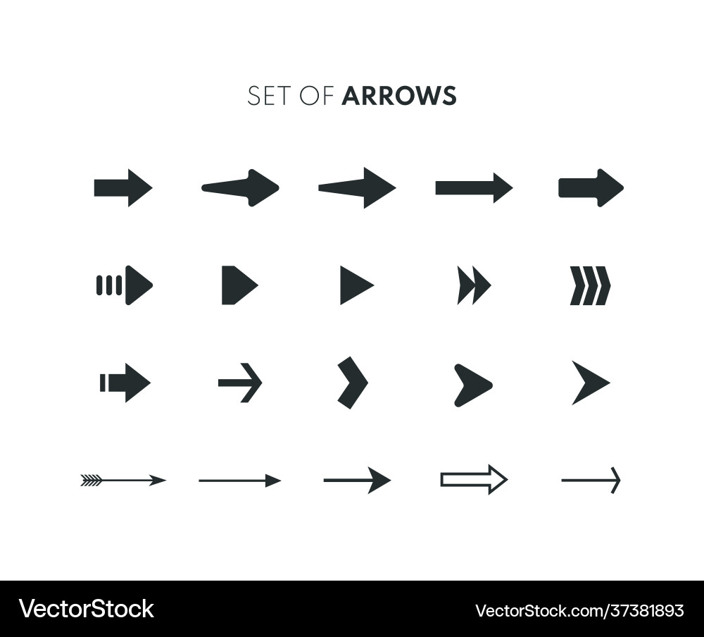Set arrows Royalty Free Vector Image - VectorStock