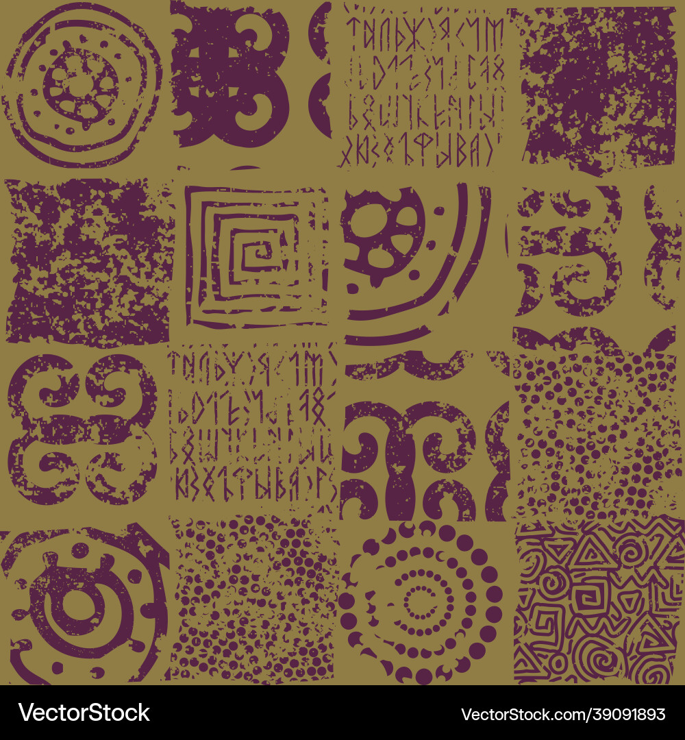 Worktribe Pattern Tribal style patchwork pattern image Royalty Free Vector