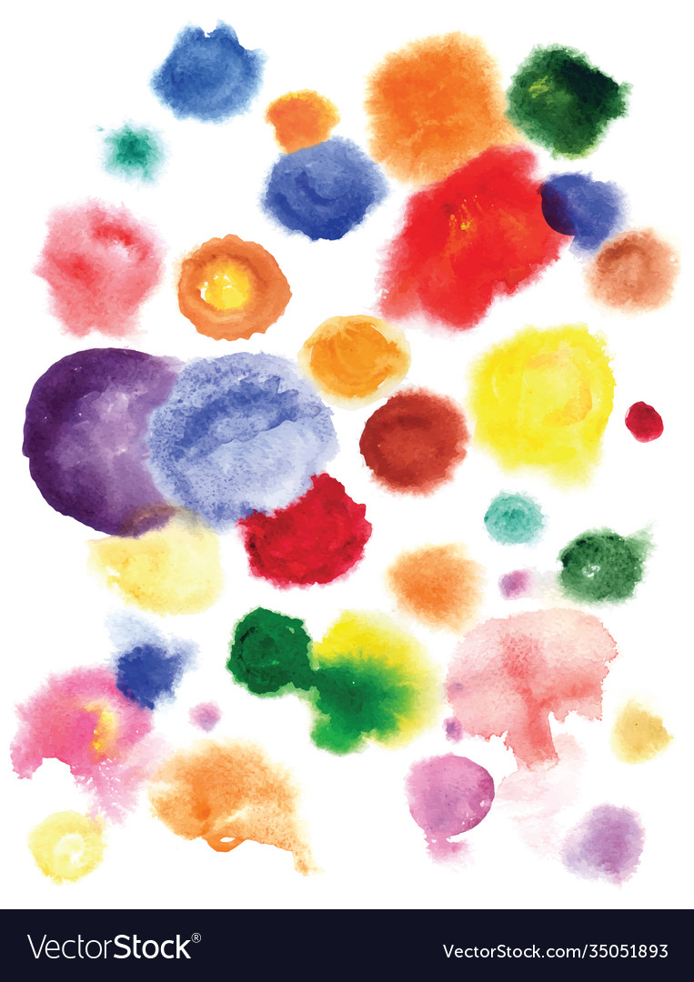 Watercolor circles hand drawn vector image Watercolor circles hand drawn