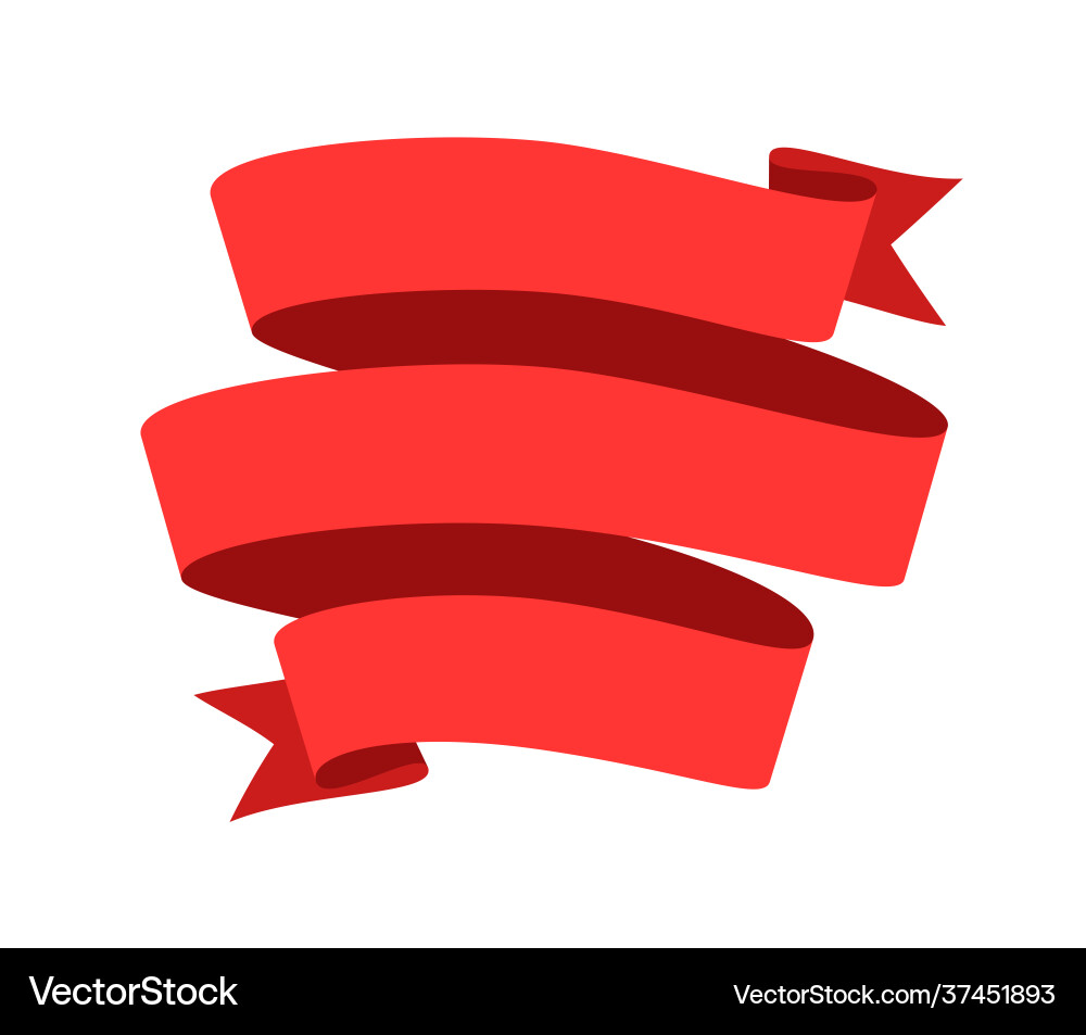 Wrapping silk ribbon sticker isolated on white Vector Image