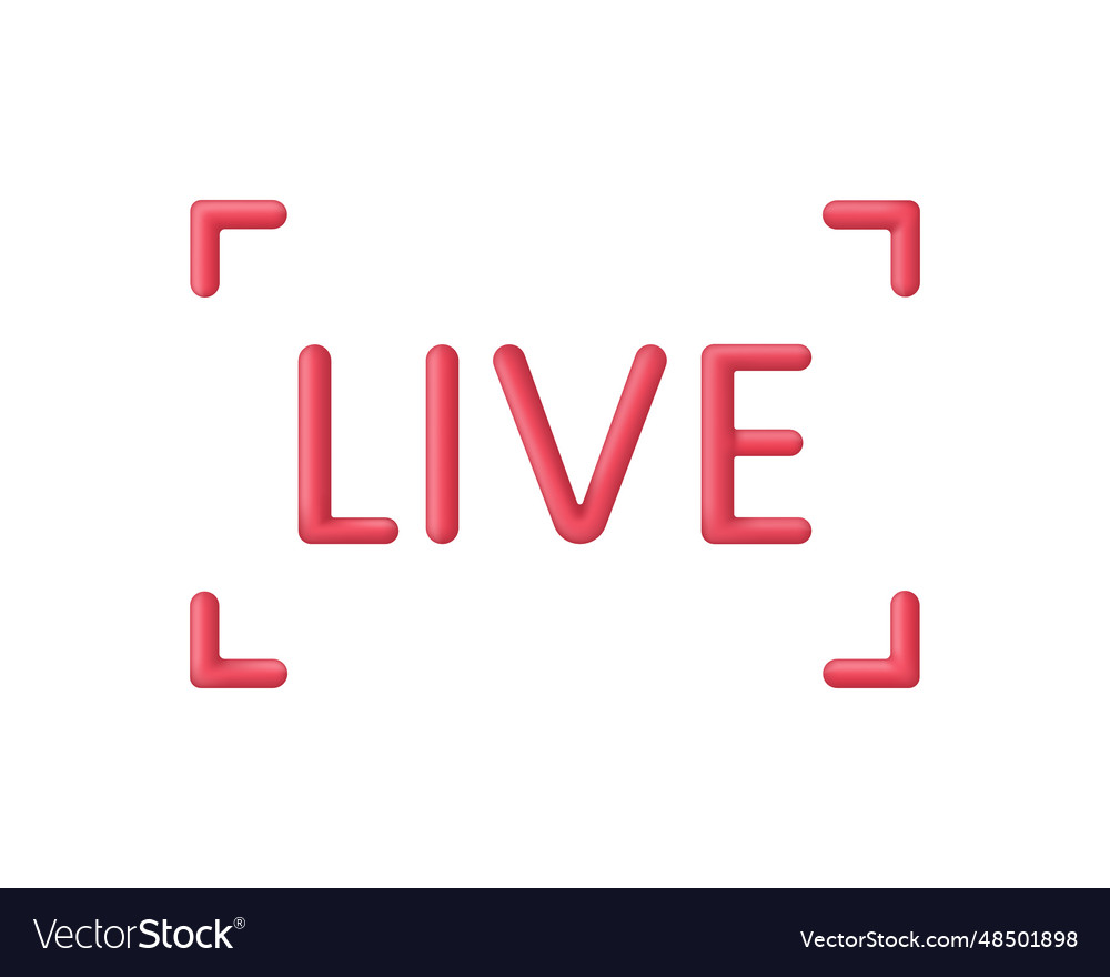 3d live streaming icon broadcasting Royalty Free Vector