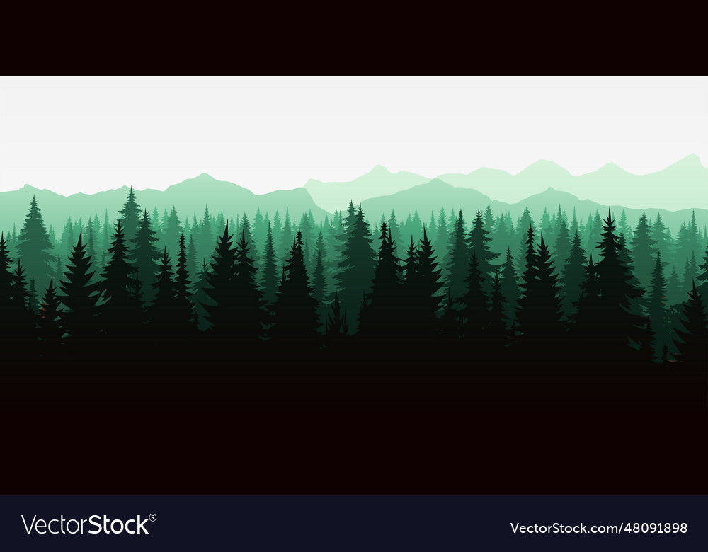 A beautiful of misty forest landscape Royalty Free Vector