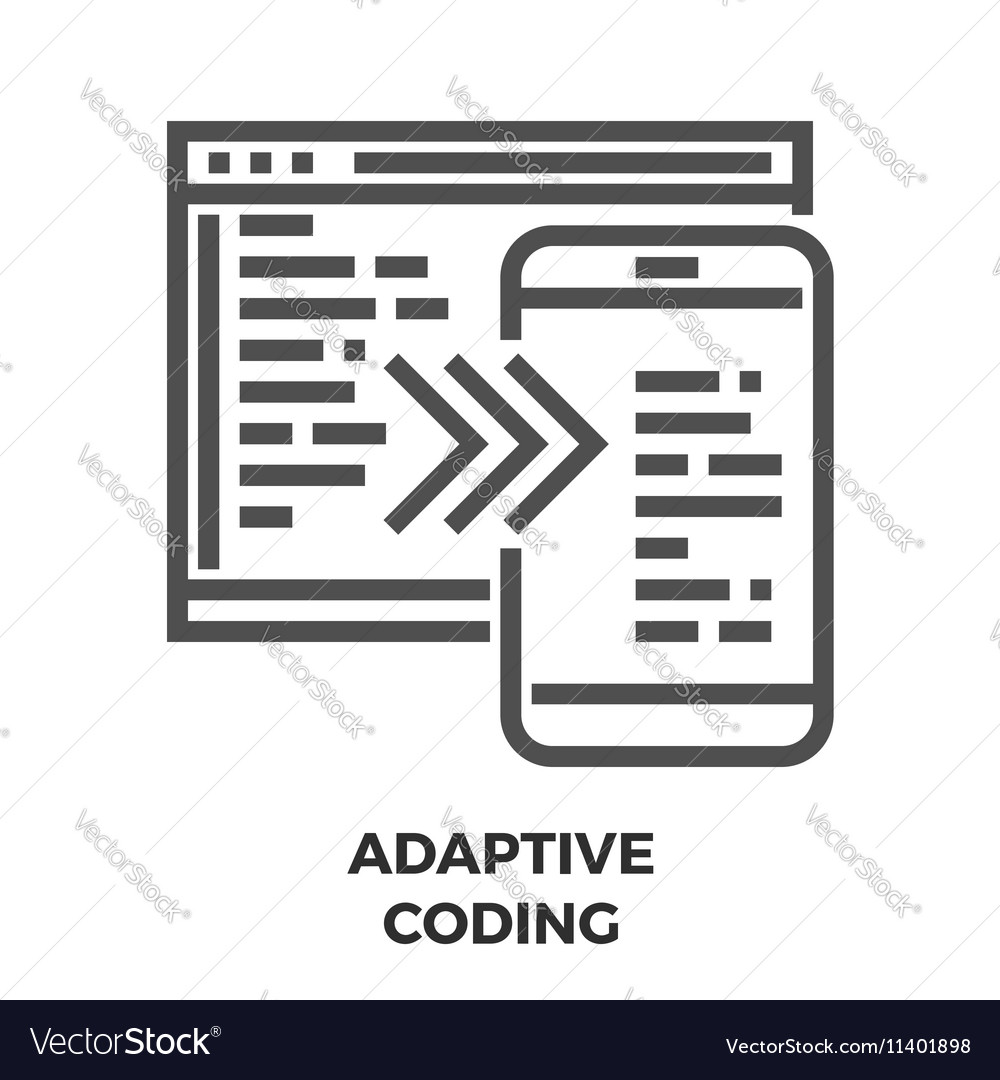 Adaptive coding line icon