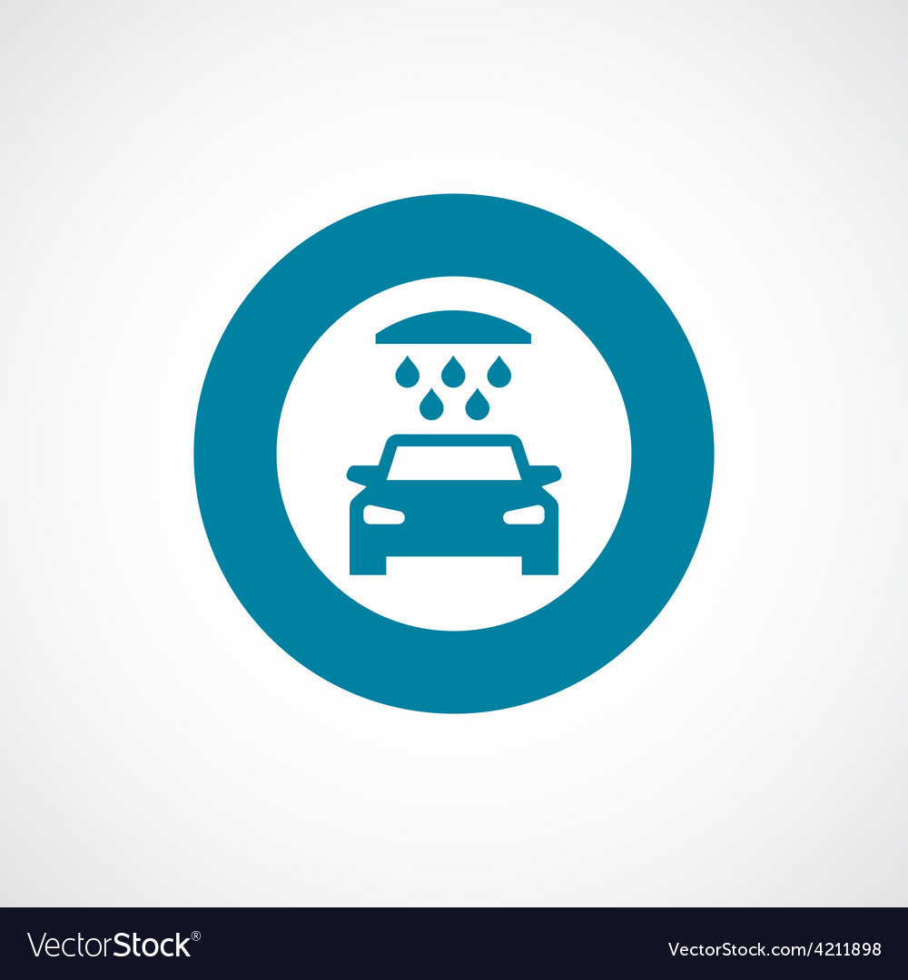 Car wash icon bold blue circle border