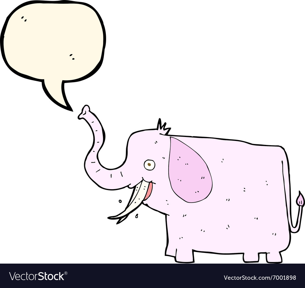 Cartoon happy elephant with speech bubble Vector Image