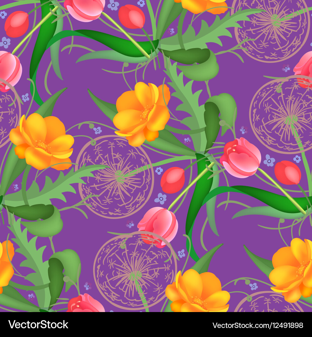 Seamless flower pattern Royalty Free Vector Image