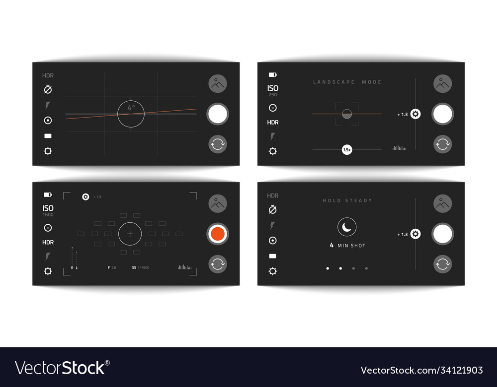 Camera viewfinders mobile video and photo app Vector Image