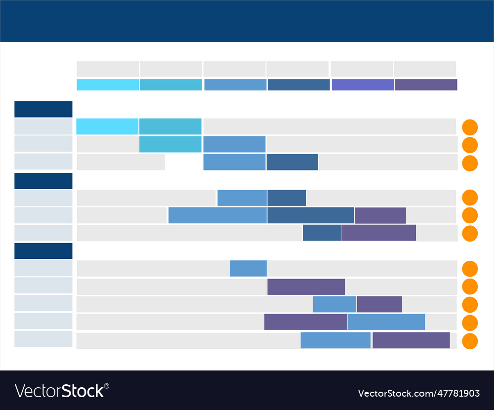 Gantt chart timeline strategy planning schedule Vector Image