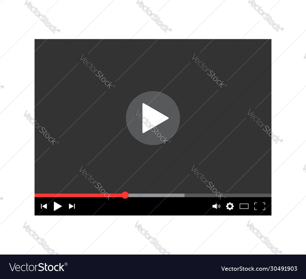 Modern digital video player screen media Vector Image