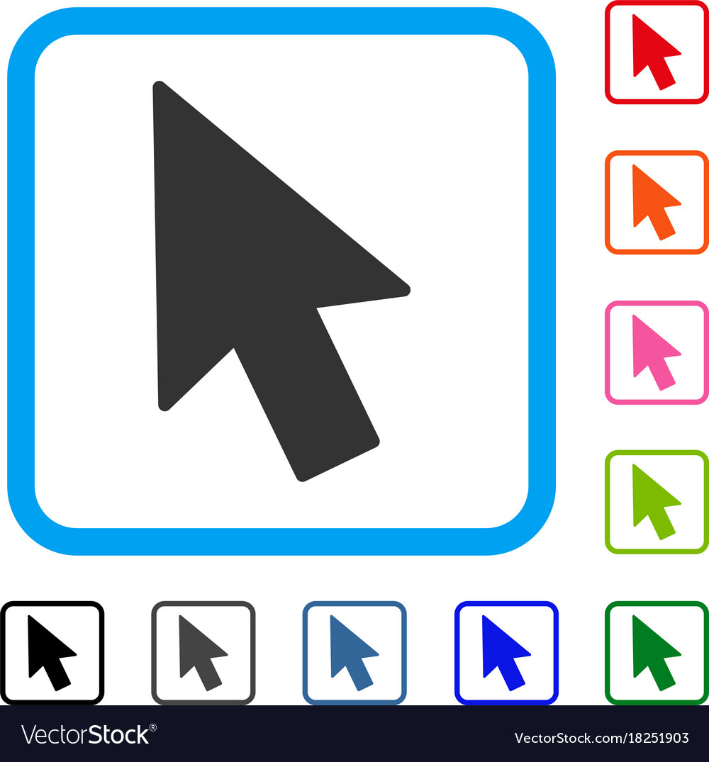 Mouse cursor framed icon Royalty Free Vector Image