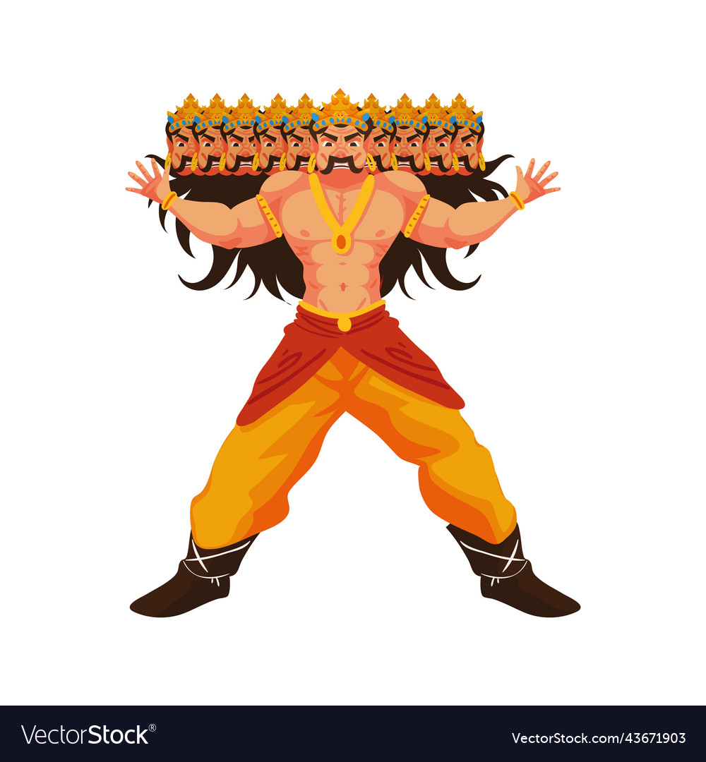 Ravana hindu warrior Royalty Free Vector Image