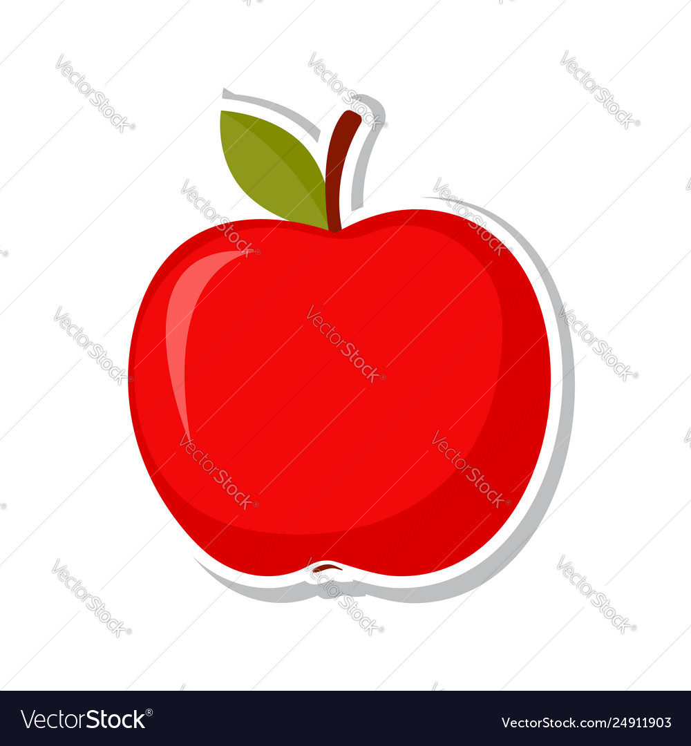 Red apple sweet fruit isolated fruit on white Vector Image