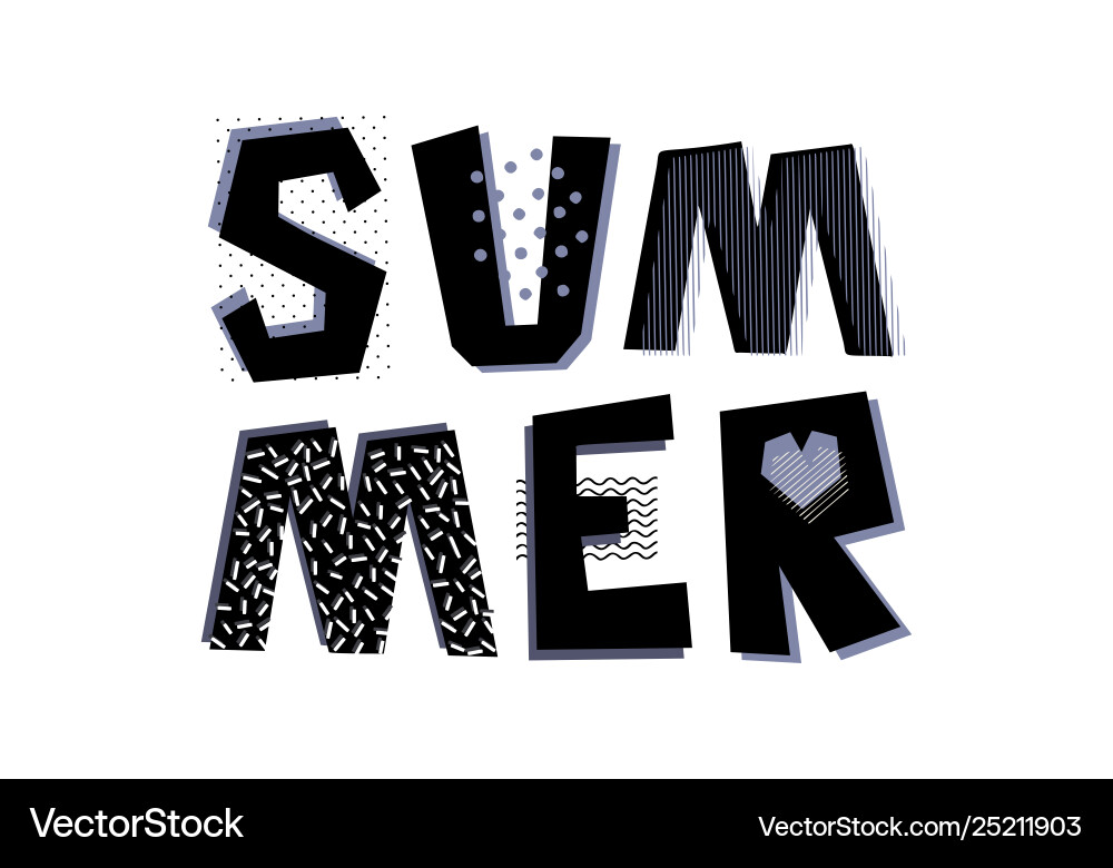 Summer creative lettering Royalty Free Vector Image