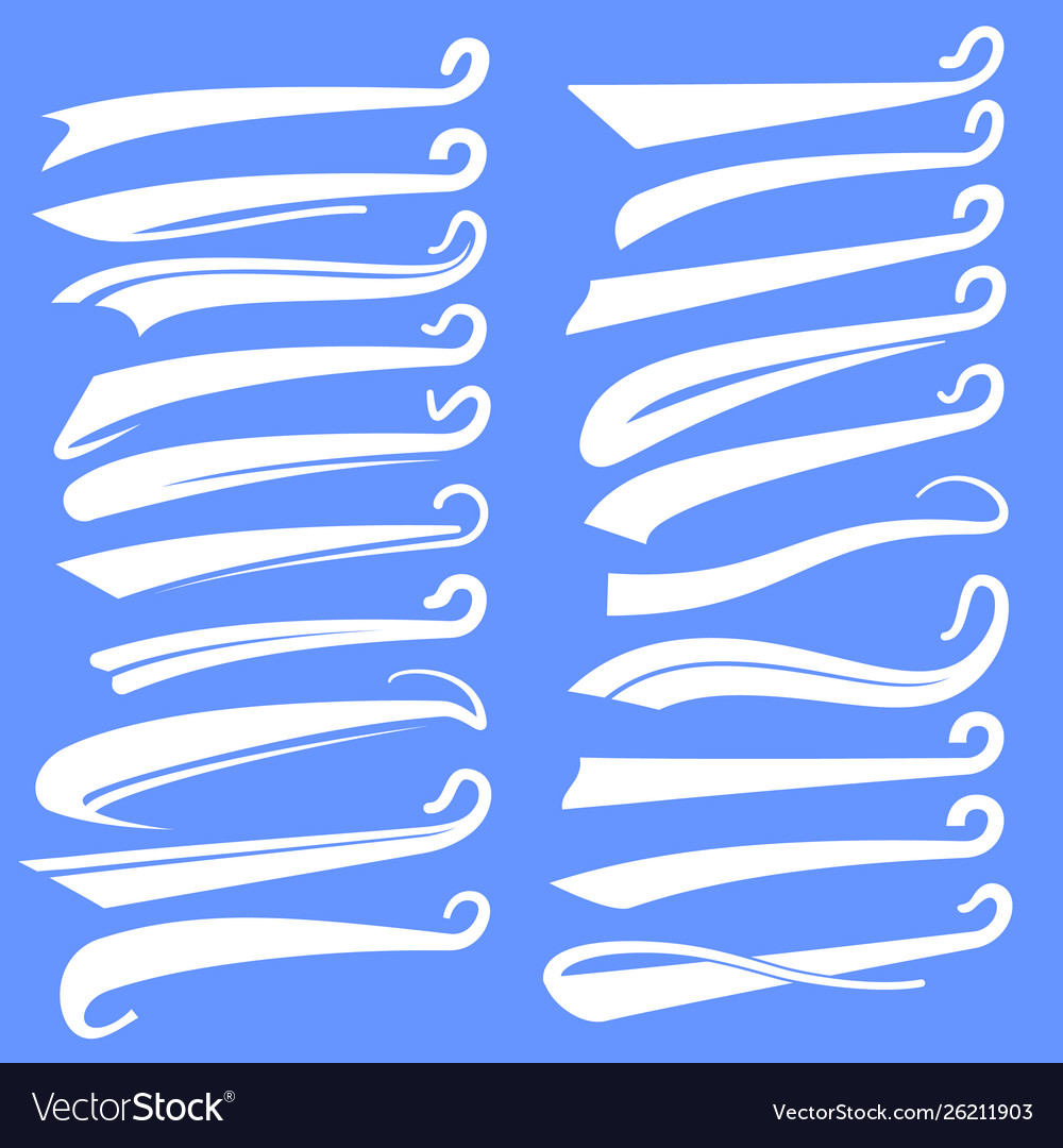 Text Text Swashes Typography Swishes Curly Tails Vector Image