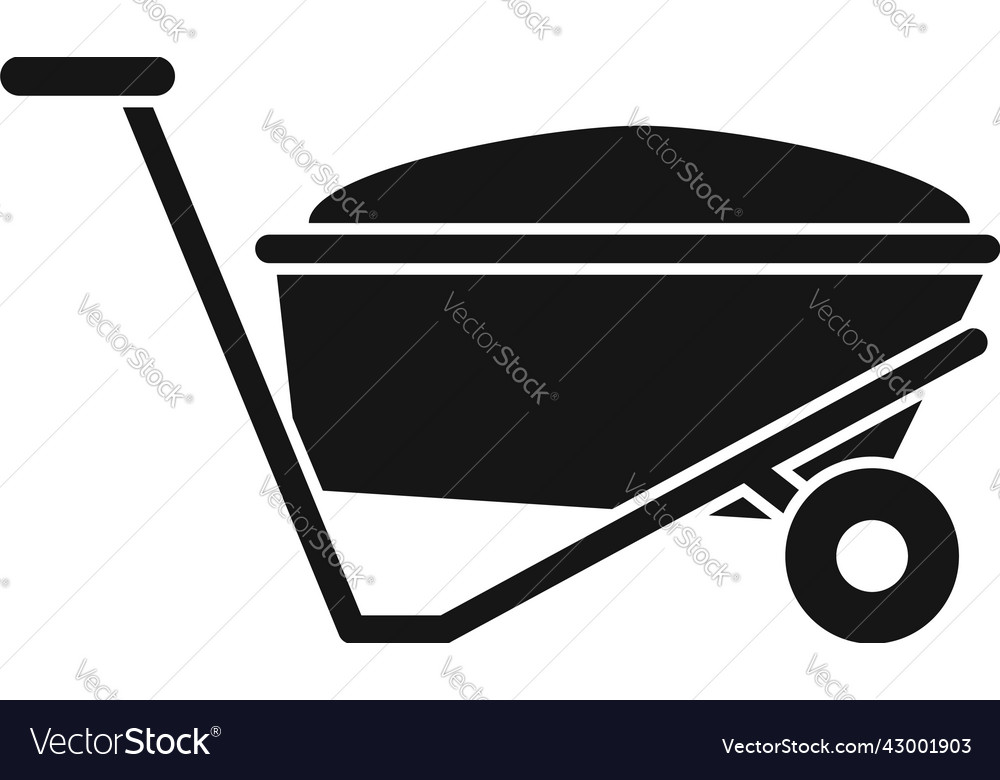 Wheelbarrow icon simple eco farm Royalty Free Vector Image