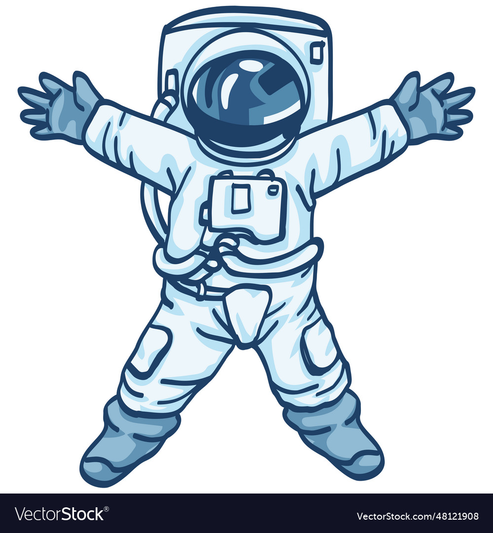 Astronaut cute cartoon floating on space Vector Image