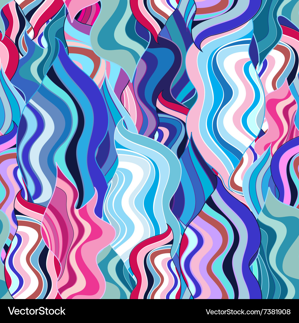 Bright seamless abstract pattern different waves Vector Image