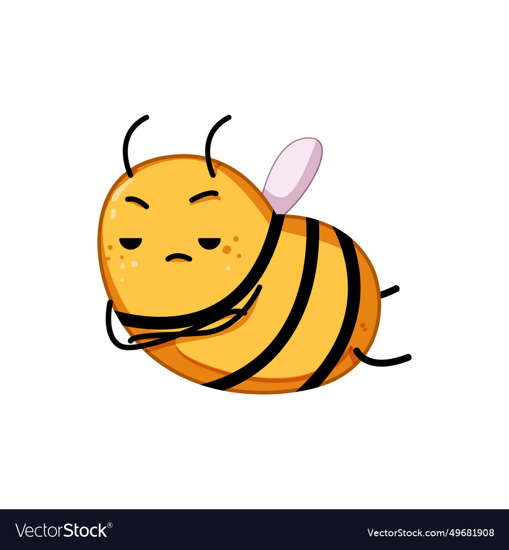 Bug bee character cartoon Royalty Free Vector Image