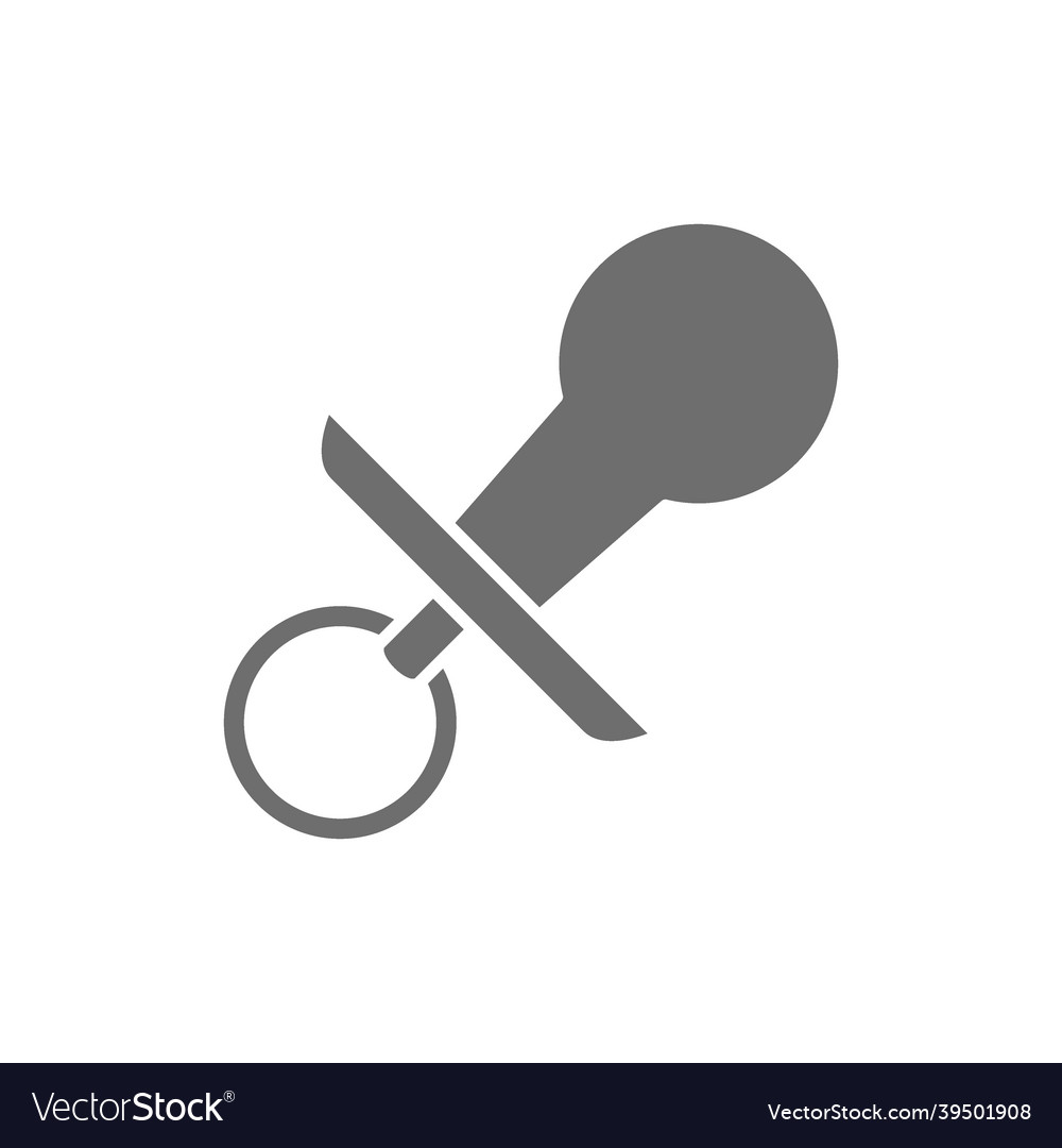 Children nipple soother grey icon isolated vector image Children nipple soother grey icon isolated