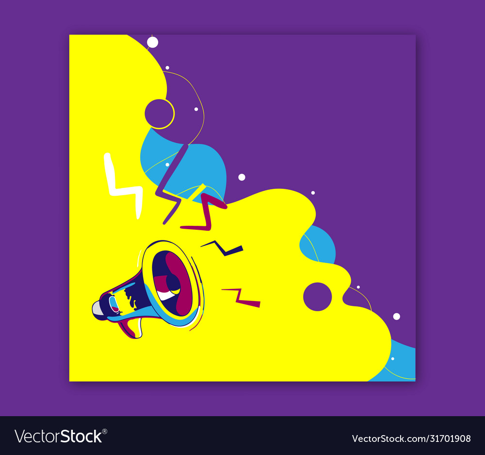 Design poster background with megaphone art Vector Image