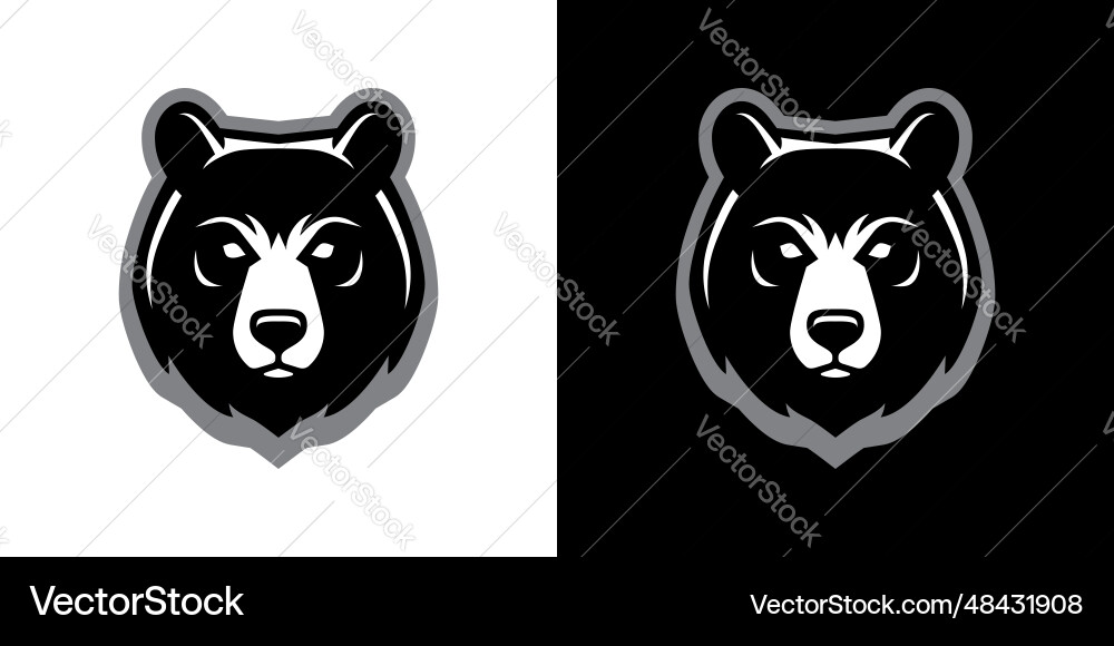 Grizzly bear head logo Royalty Free Vector Image