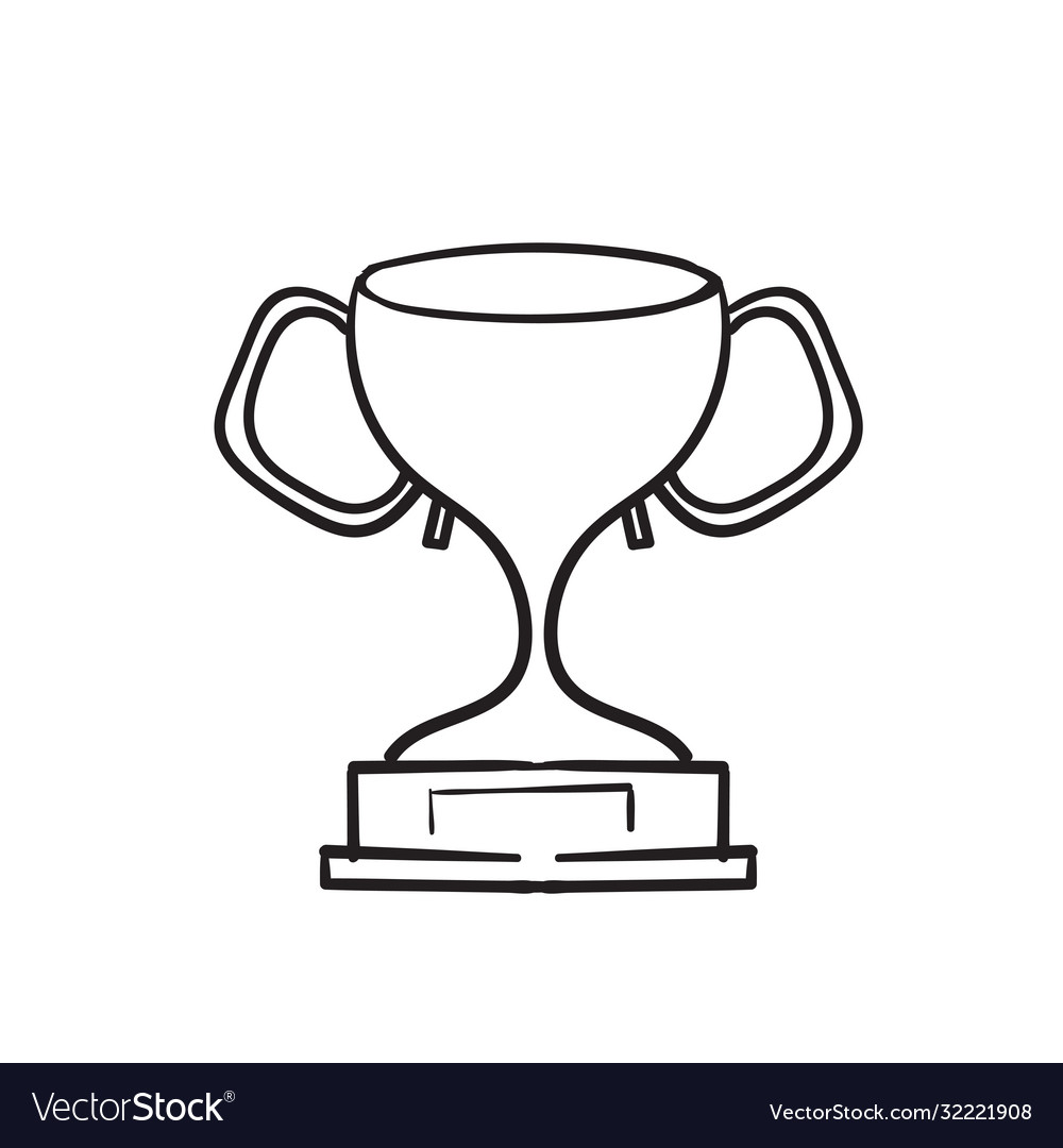 Hand drawn doodle winner trophy icon isolated Vector Image