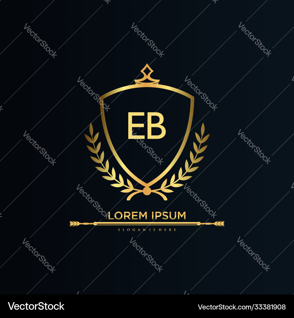 Letter initial with royal templateelegant Vector Image