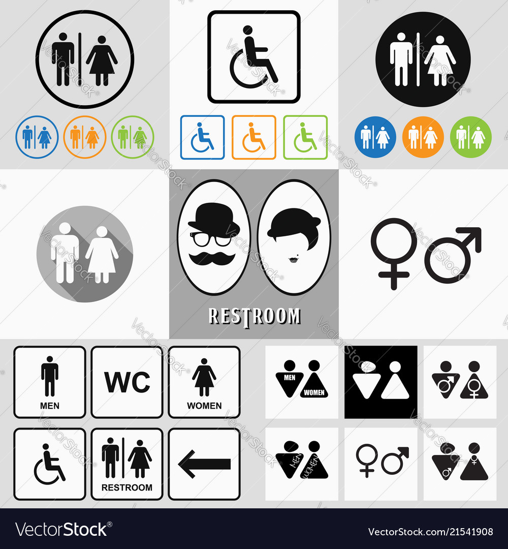 Male And Female Restroom Symbol Icons Royalty Free Vector