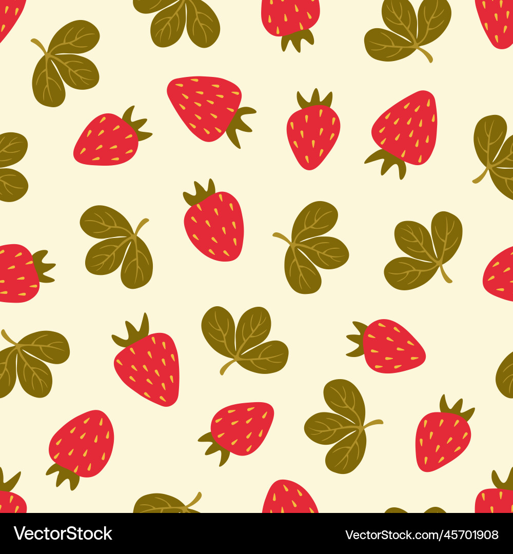 Seamless pattern with strawberries Royalty Free Vector Image