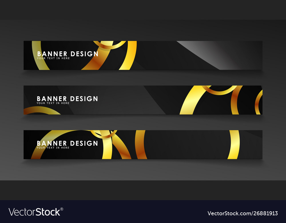 Abstract Circle Banner Fancy Golden Circle On A Vector Image