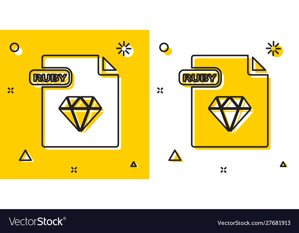 Black ruby file document download ruby button Vector Image