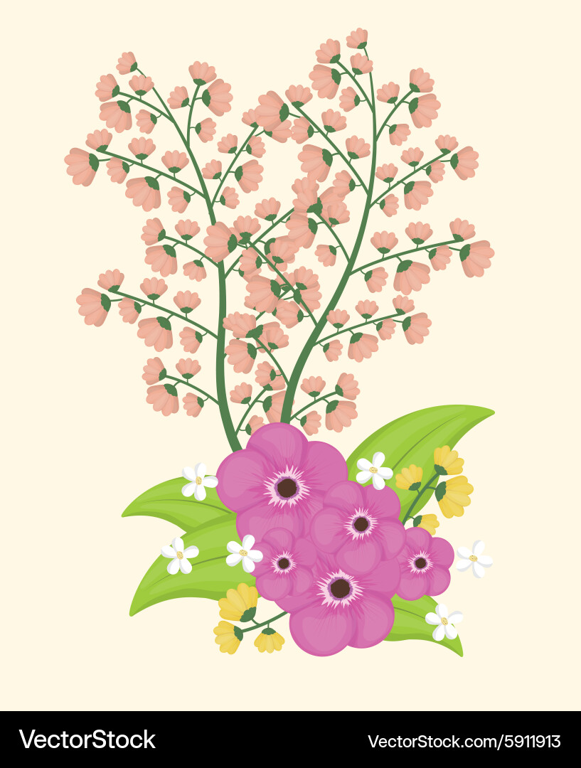 Colors flower over isolated background Royalty Free Vector