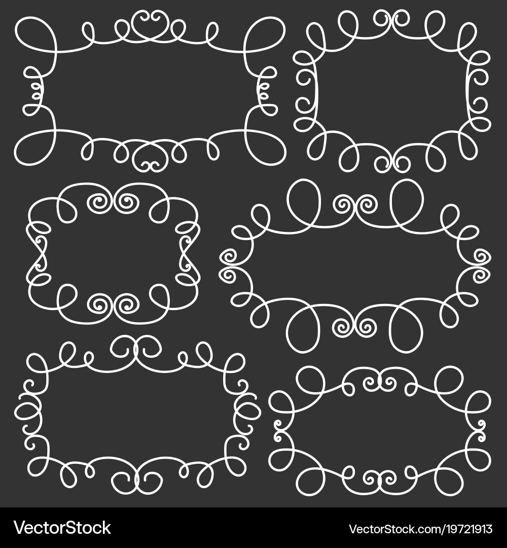 Hand drawn frame decorative calligraphic elements Vector Image