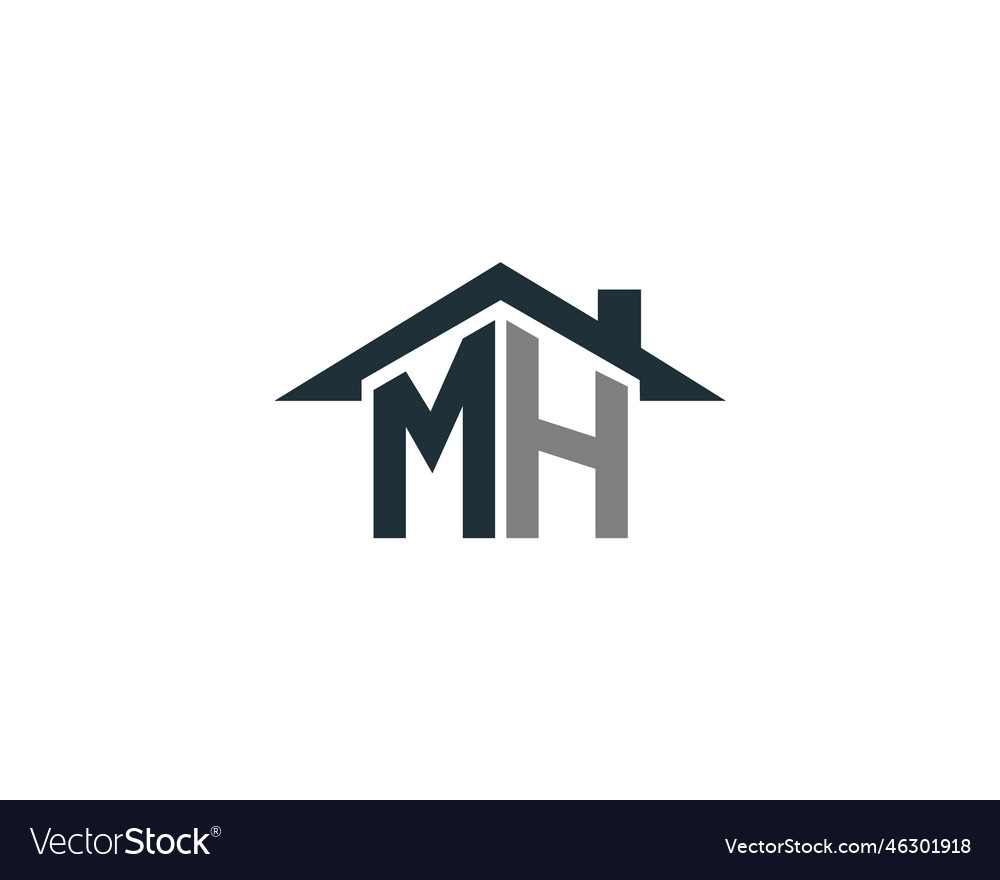 Abstract mh letter creative home shape logo Vector Image