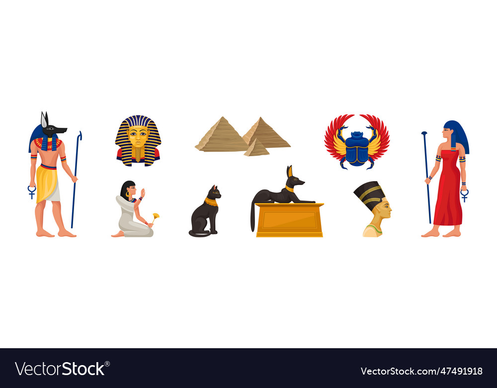 Ancient Egyptian Deity And Egypt Symbol Royalty Free Vector