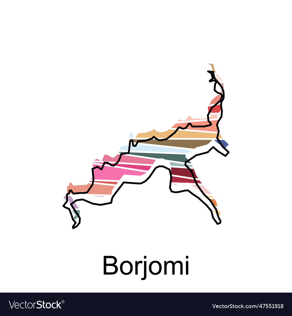 Borjomi map template design Royalty Free Vector Image