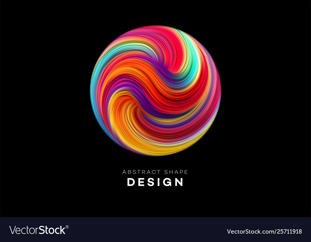 Color Flow Abstract Shape Poster Design Royalty Free Vector