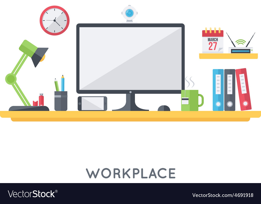 Contemporary workplace background Royalty Free Vector Image