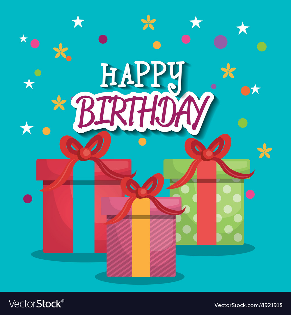 Happy birthday card design Royalty Free Vector Image