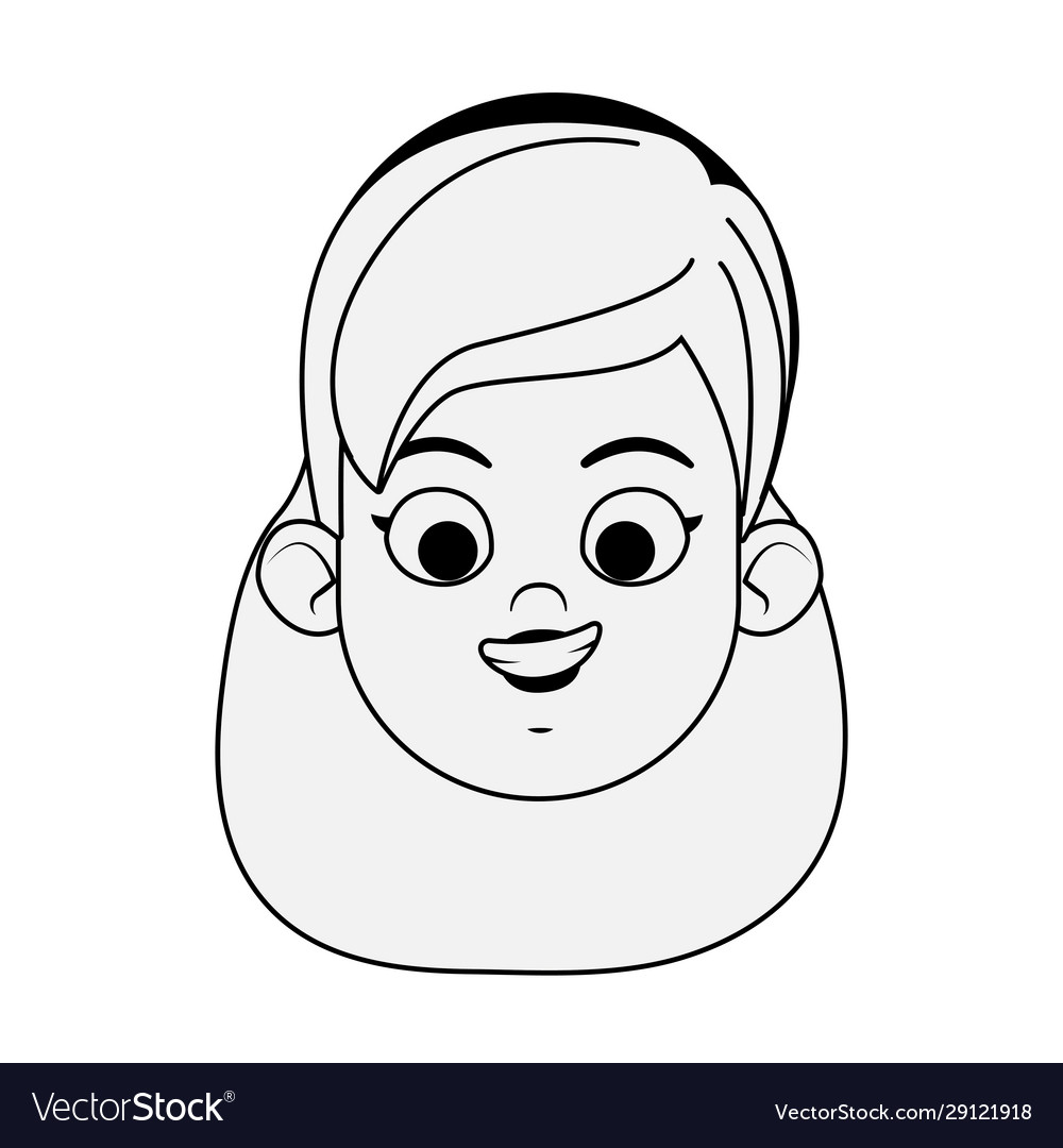 Happy Girl Face Icon Flat Design Royalty Free Vector Image